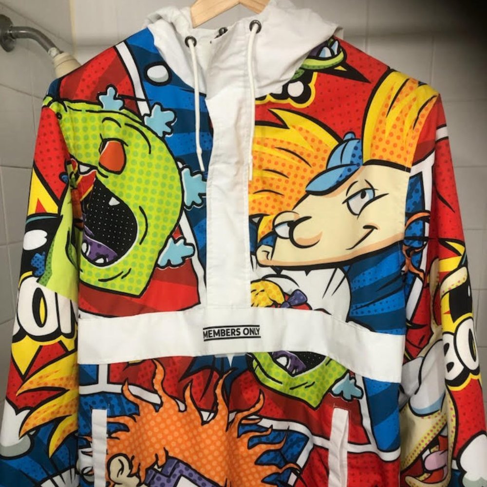 RARE LIMITED EDITION MEMBERS ONLY X NICKELODEON ANORAK HALF ZIP WINDBREAKER